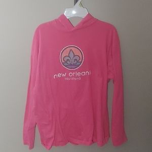 Girls long sleeve hooded graphic tee